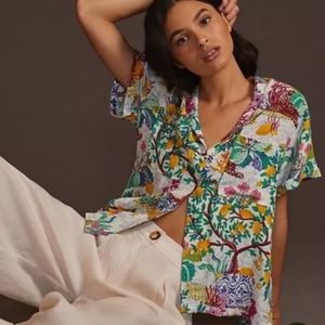 Anthropologie Maeve Classic Surf Shirt Novelty Medium NWT